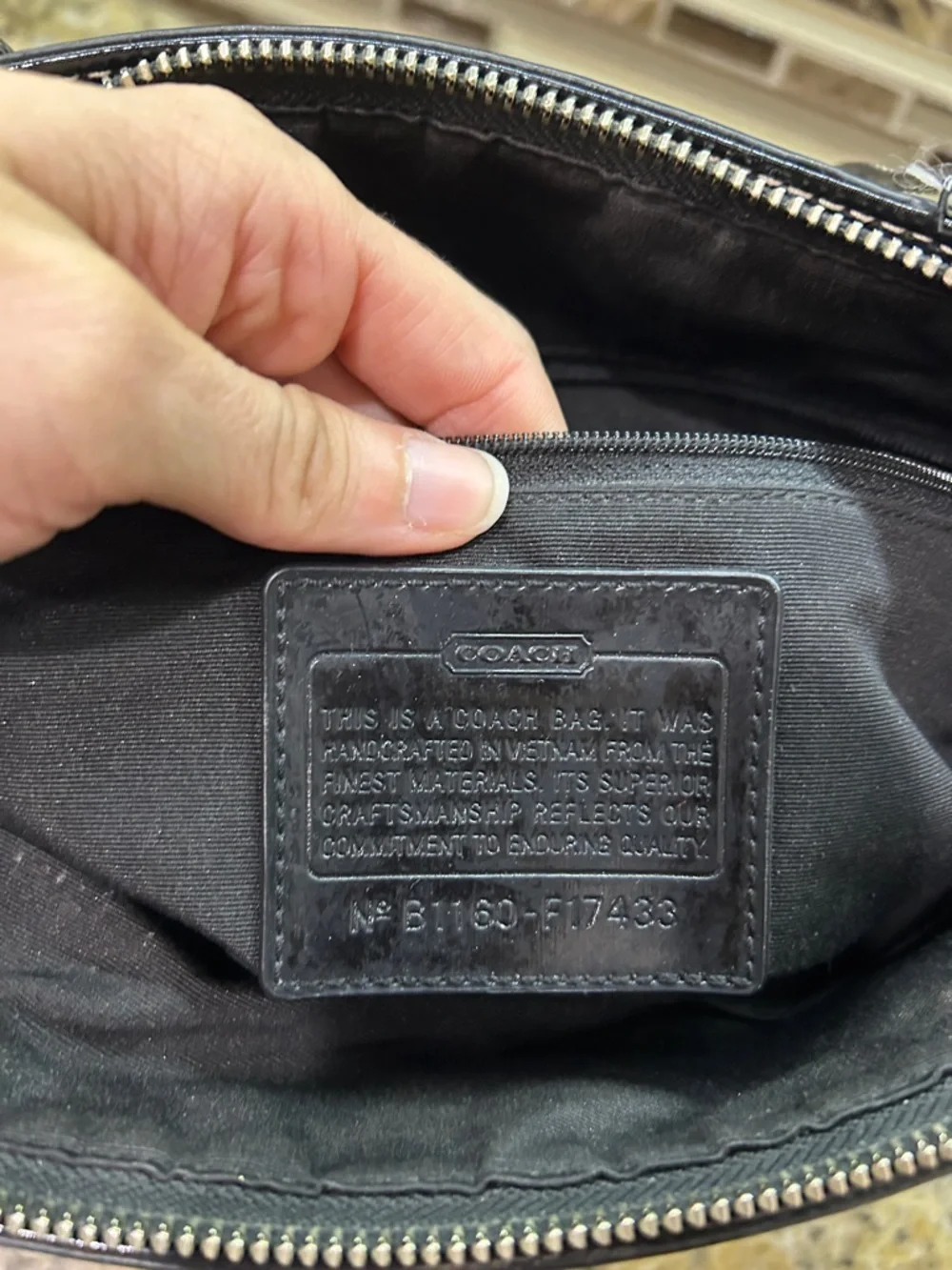 Coach Signature Tote in Black and Gray Canvas